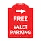 Signmission Free Valet Parking W/ Right Arrow, Red & White Aluminum Architectural Sign, 18" x 24", RW-1824-23942 A-DES-RW-1824-23942 - alternate 1